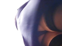 スーパー マーケットの成熟したスカート ストッキング